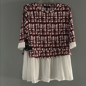 Cocomo Women's Maroon and White Patterned Top